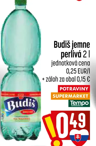 Budiš Prírodná minerálna voda jemne perlivá