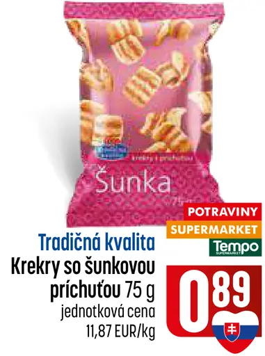 Tradičná kvalita Krekry so šunkovou príchuťou