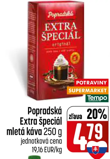 Popradská Extra špeciál originál mletá káva
