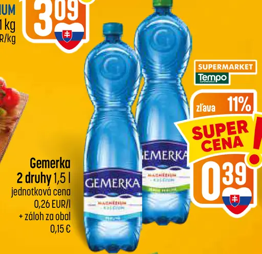 Gemerka ochutená minerálna voda 2 druhy