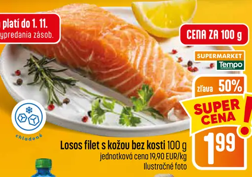 Losos filet s kožou bez kosti