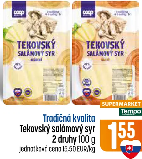 Tekovský salámový syr 2 druhy