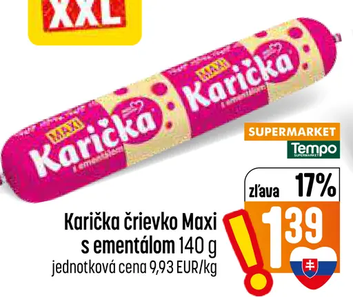 Karička črievko Maxi s ementálom