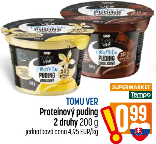 TOMU VER proteínový puding, vanilkový a čokoládový
