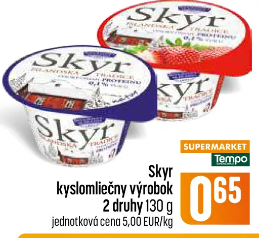 Skyr kyslomliečny výrobok rôzne druhy
