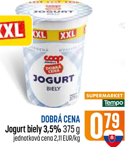 Coop Dobrá cena Jogurt biely 3,5 %