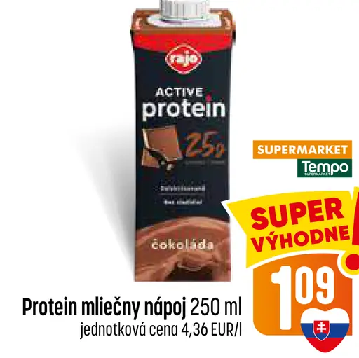 Rajo Active Protein proteín mliečny nápoj čokoláda