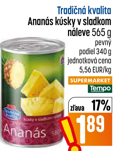 Ananás kúsky v sladkom náleve