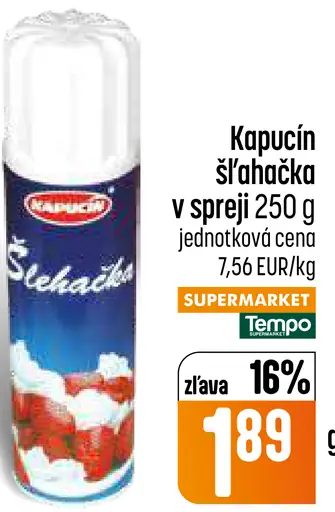 Kapucín Šľahačka v spreji
