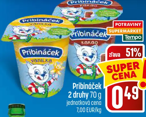 Pribináček – vanilkový a kakaový tvarohový dezert