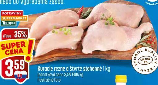 Kuracie rezne a štvrté stehná