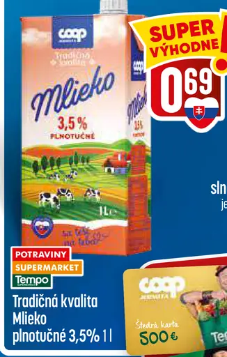 Tradičná kvalita Mlieko plnotučné 3,5%