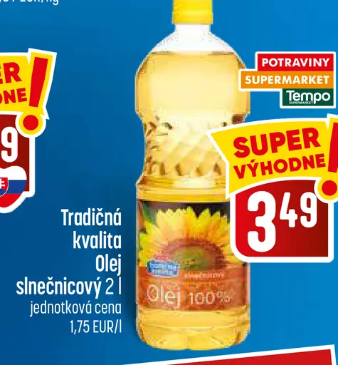 Tradičná kvalita Olej slnečnicový