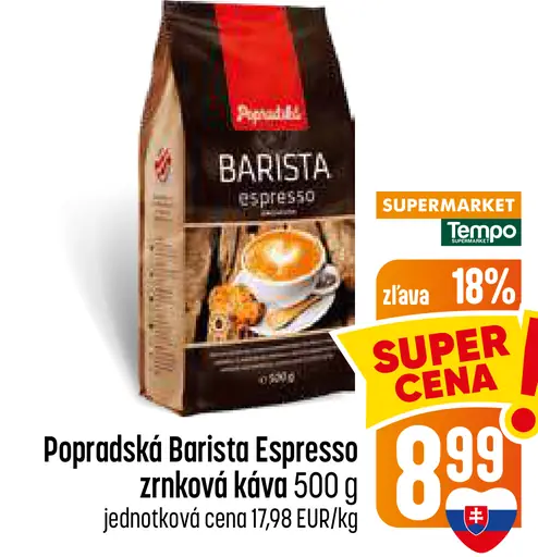 Popradská Barista espresso zrnková káva