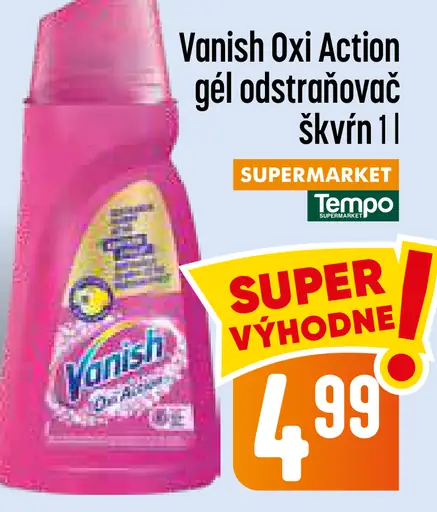 Vanish Oxi Action gél odstraňovač škvŕn