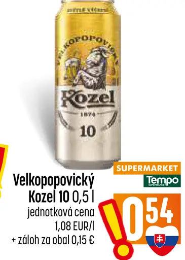 Velkopopovický Kozel 10 plechovka