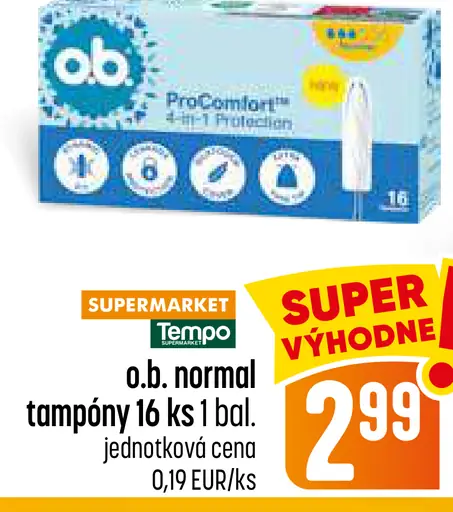 O.b. tampóny normal