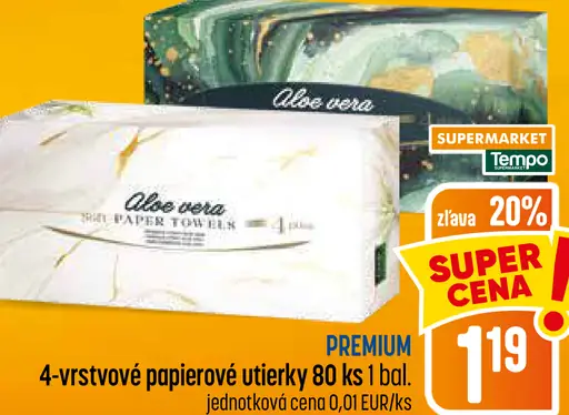 Albe vera Premium 4-vrstvové papierové utierky