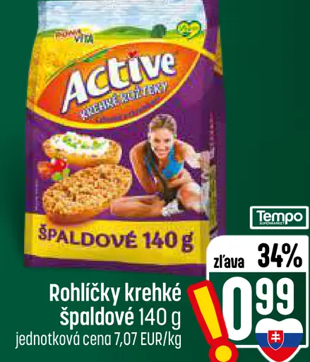 Active krehké špaldové rožteky