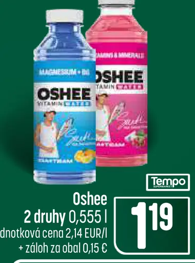 Oshee vitamínový nápoj, 2 druhy