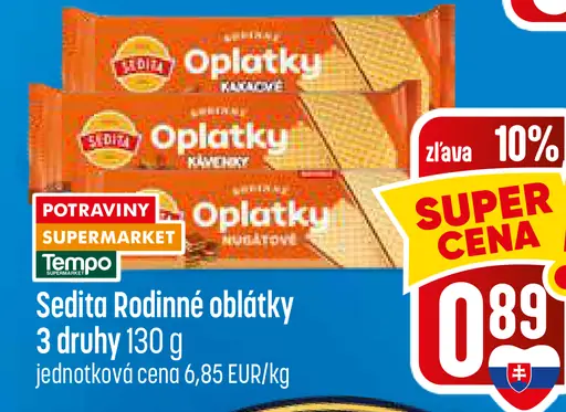 Sedita Rodinné oblátky – kakaové, karamelky, nugátové