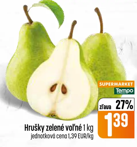 Hrušky zelené voľne