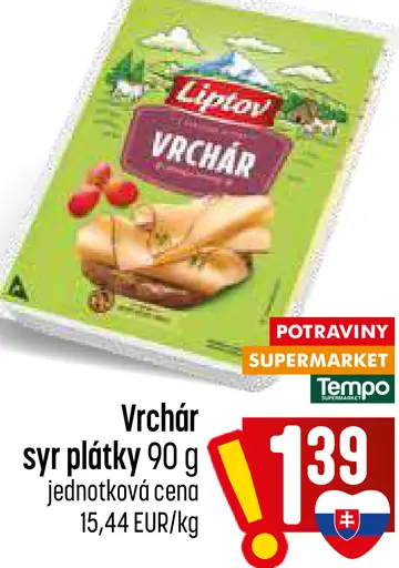 Vrchár syr plátky