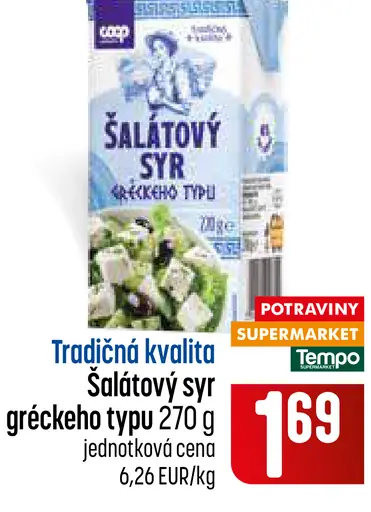 Tradičná kvalita Šalátový syr gréckeho typu