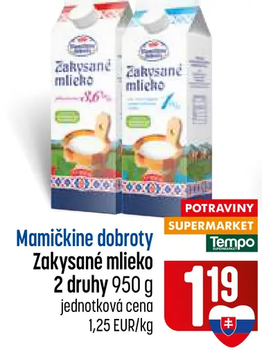 Zakysané mlieko 2 druhy