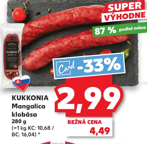 KUKKONIA Mangalica klobása