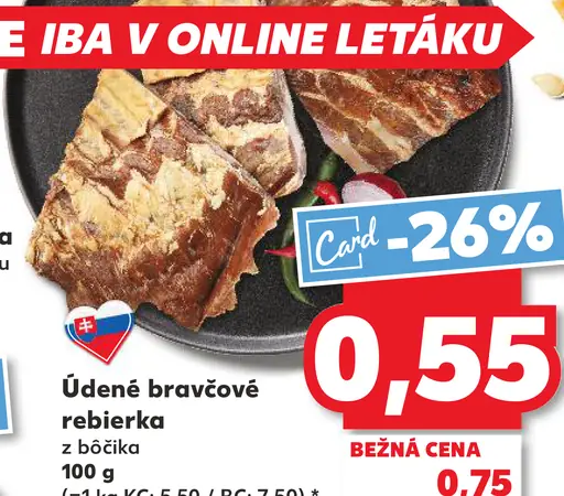 Údené bravčové rebrík