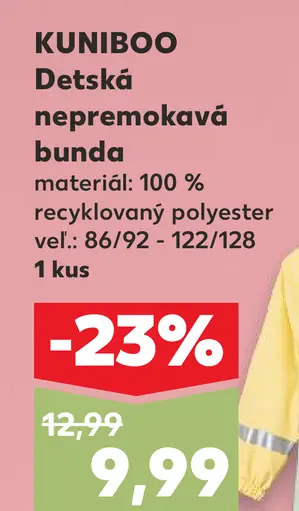 KUNIBOO Detská nepremokavá bunda