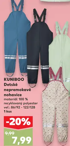 KUNIBOO Detské nepremokavé nohavice