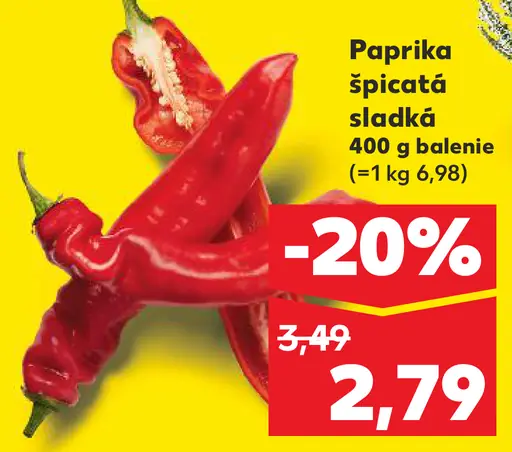 Paprika špicatá sladká