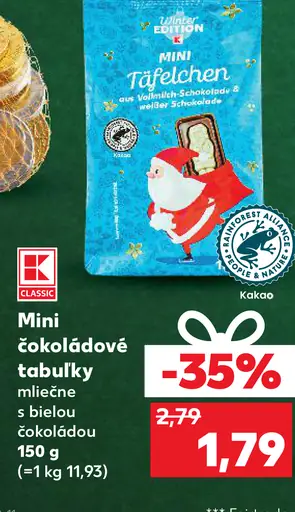 Mini čokoládové tabuľky