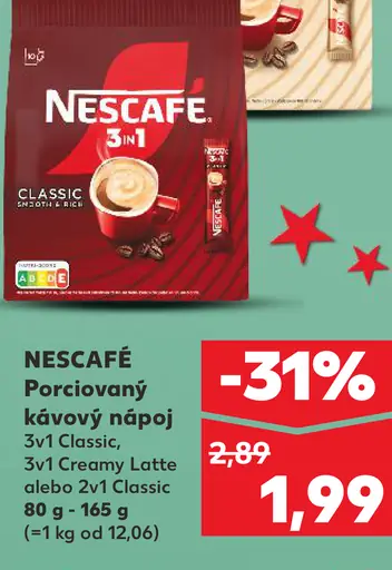 NESCAFÉ Porciovaný kávový nápoj 3v1 Classic