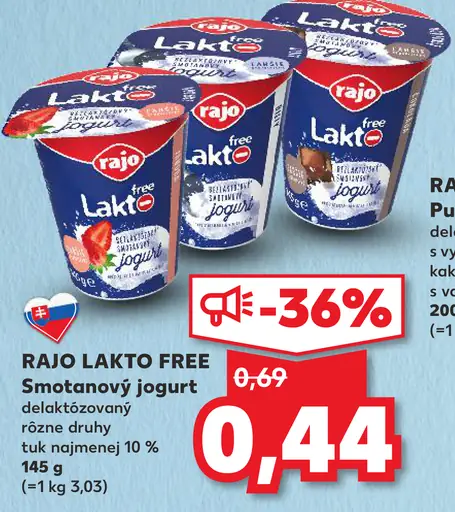 RAJO LAKTO FREE Smotanový jogurt