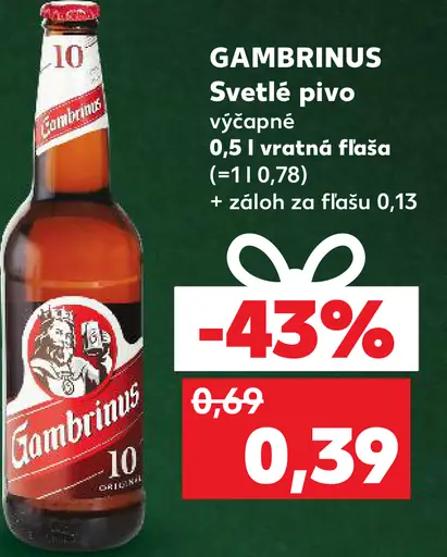 Gambrinus svetlé pivo