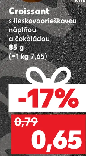 Croissant s lieskovoorieškovou náplňou a čokoládou