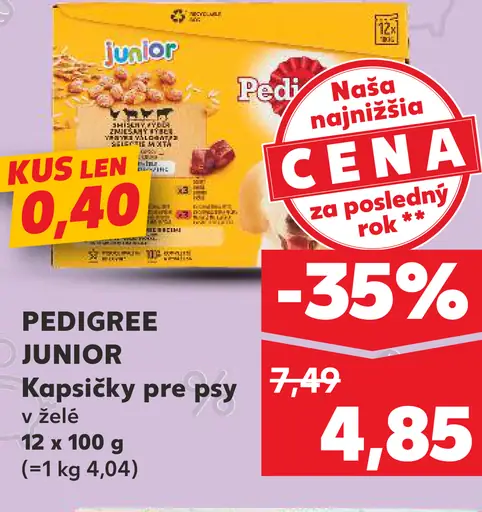 PEDIGREE JUNIOR Kapsičky pre psy