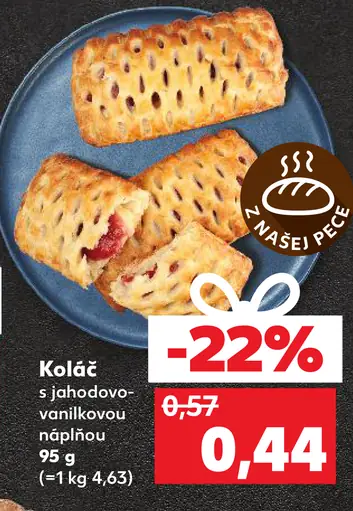 Koláč s jahodovo-vanilkovou náplňou