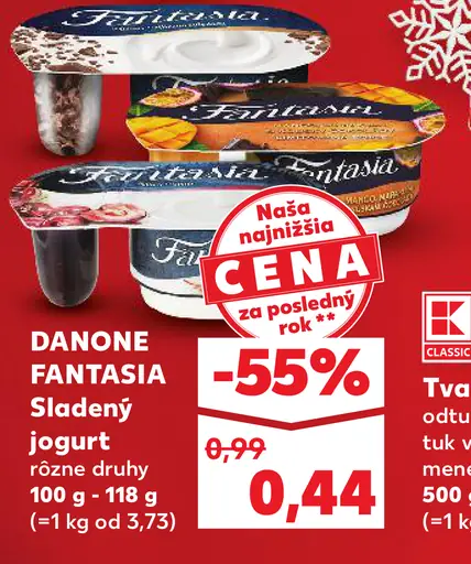 DANONE FANTASIA Sladený jogurt