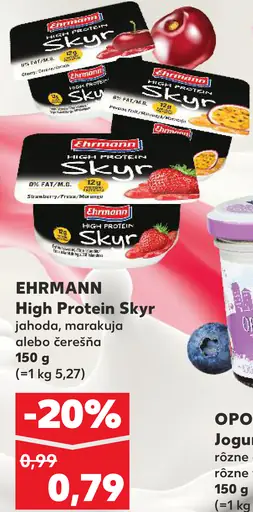 Ehrmann High Protein Skyr jahoda, marakuja alebo čerešňa