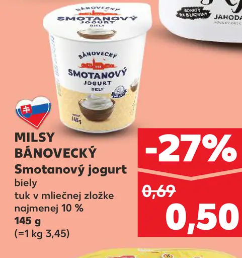 MILSY BÁNOVSKÝ Smotanový jogurt biely