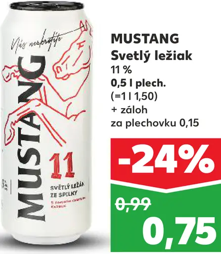 MUSTANG Svetlý ležiak