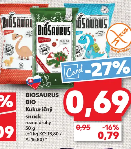 Biosaurus Bio Kukuričný snack