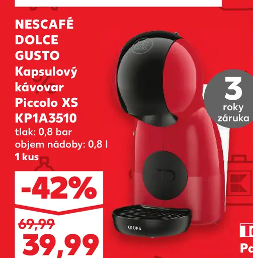 NESCAFÉ DOLCE GUSTO Kapsulový kávovar Piccolo XS KP1A3510