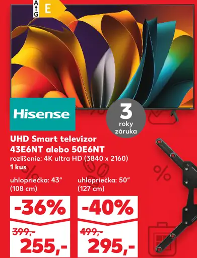 UHD Smart televízor 43E6NT alebo 50E6NT