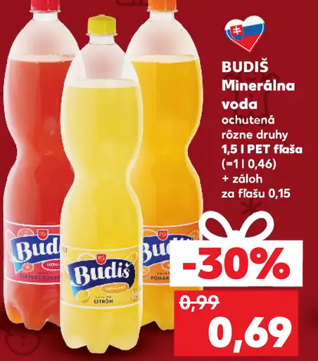 BUDIS Min. voda ochutená