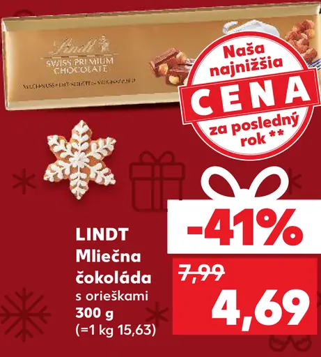 LINDT Mliečna čokoláda